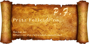 Pritz Feliciána névjegykártya